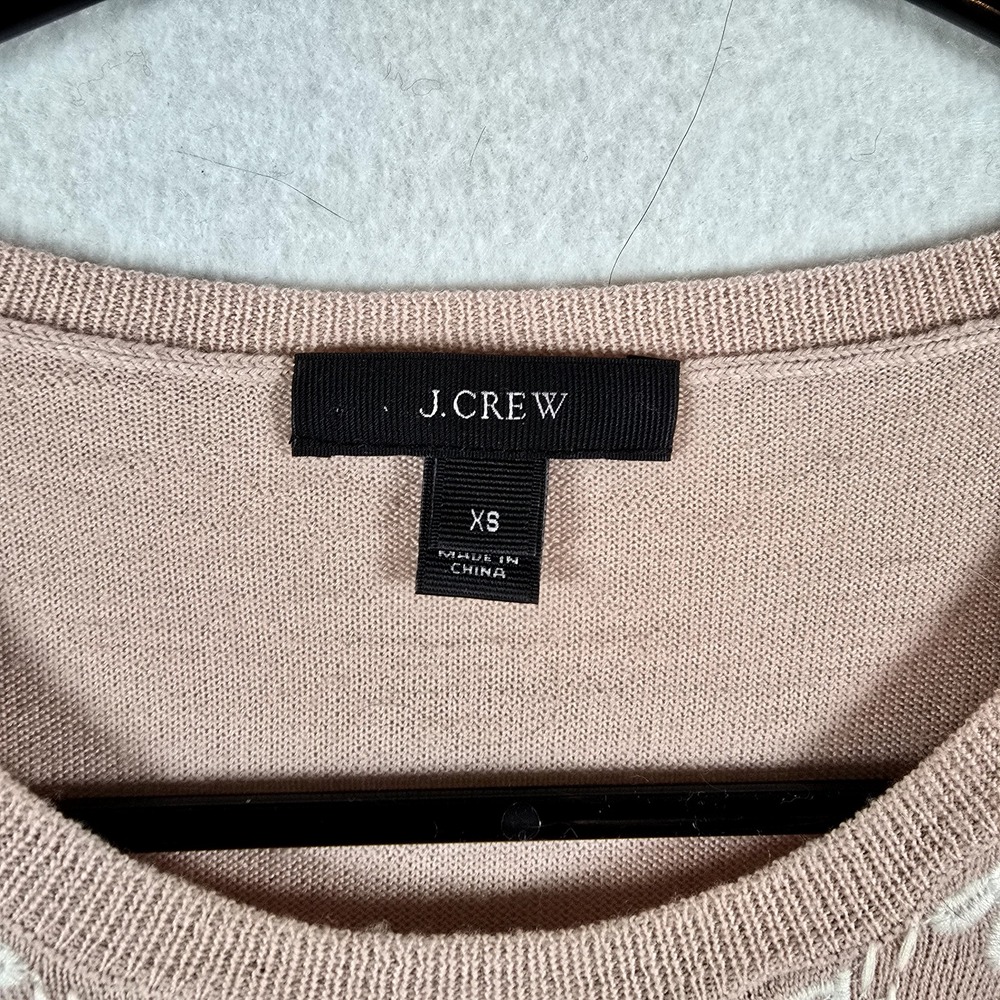J Crew Embroidered 100% Merino Wool Sweatshirt Womens XS Pink Style Floral Print - Picture 3 of 9